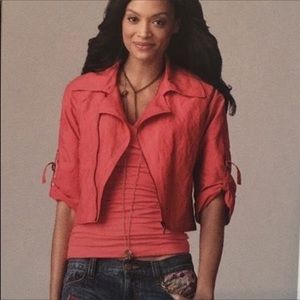 CAbi #965 Coral cap sleeve Hanky Wrap